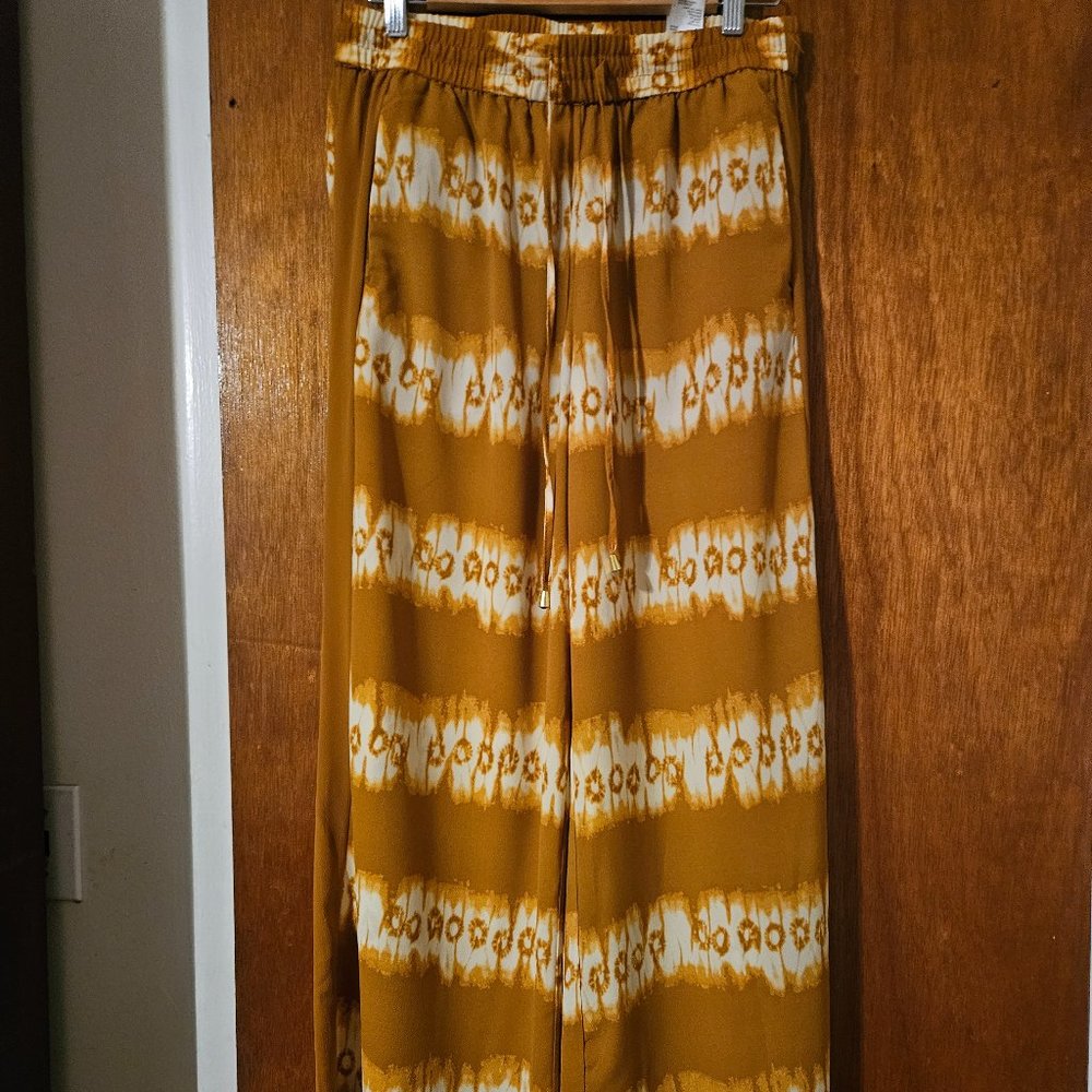 H & M Tie Dye Wide Leg Stretch Drawstring Pocket Pants